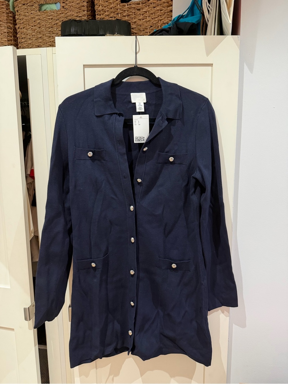 H&M Navy Long Button-Front dress